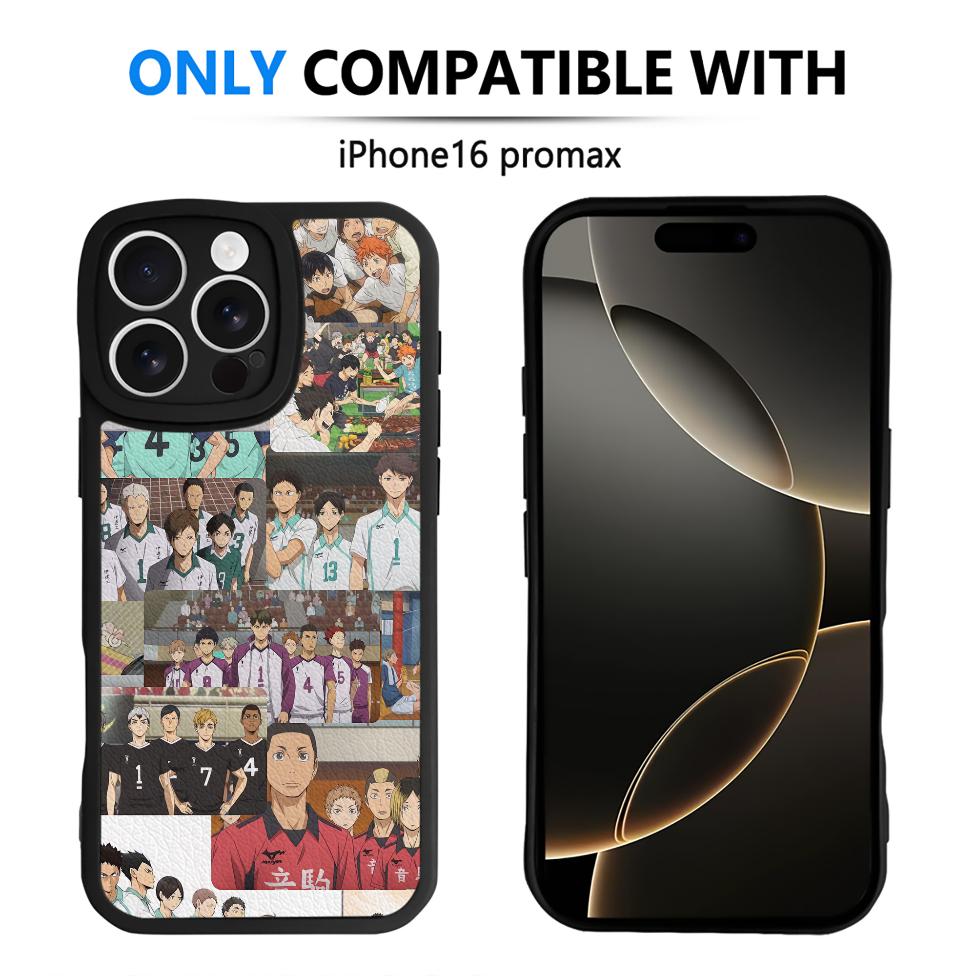 （画像用） ハイキュー!! Haikyu!! 【iPhone 16シリーズ対応】シリコンスマホケース（レザー調） 材質：シリコン